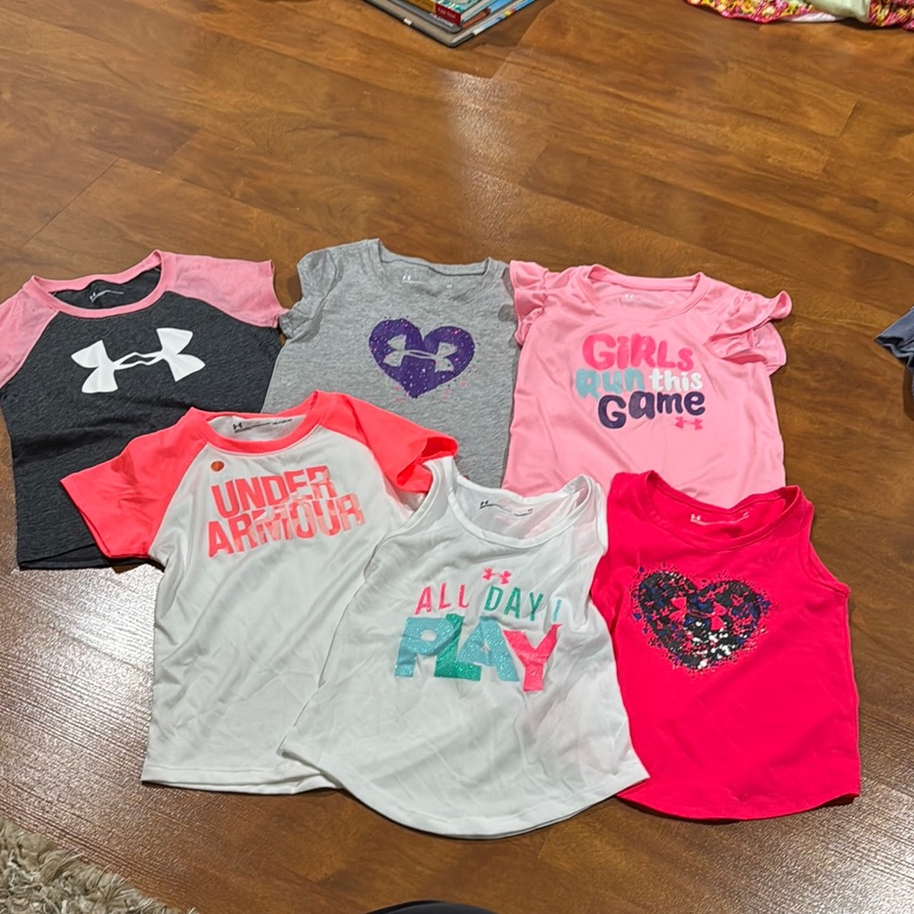 Under Armour Kids' Graphic Tees - Pink, Gray, White